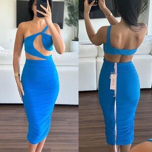 Brand new with tags bright blue super stretchy oh Polly dress. Size US 6.